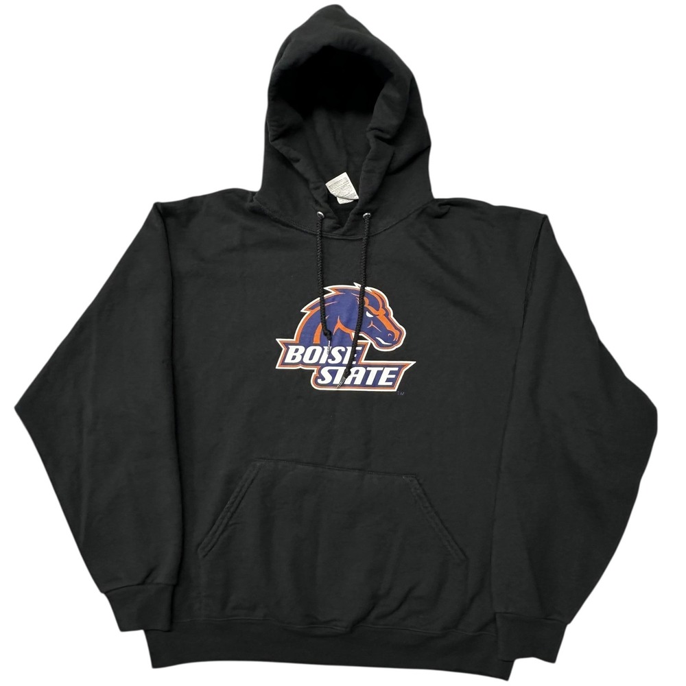 Boise State Broncos Hoodie Mens L Black NCAA Football Jerzee Pullover Sweatshirt